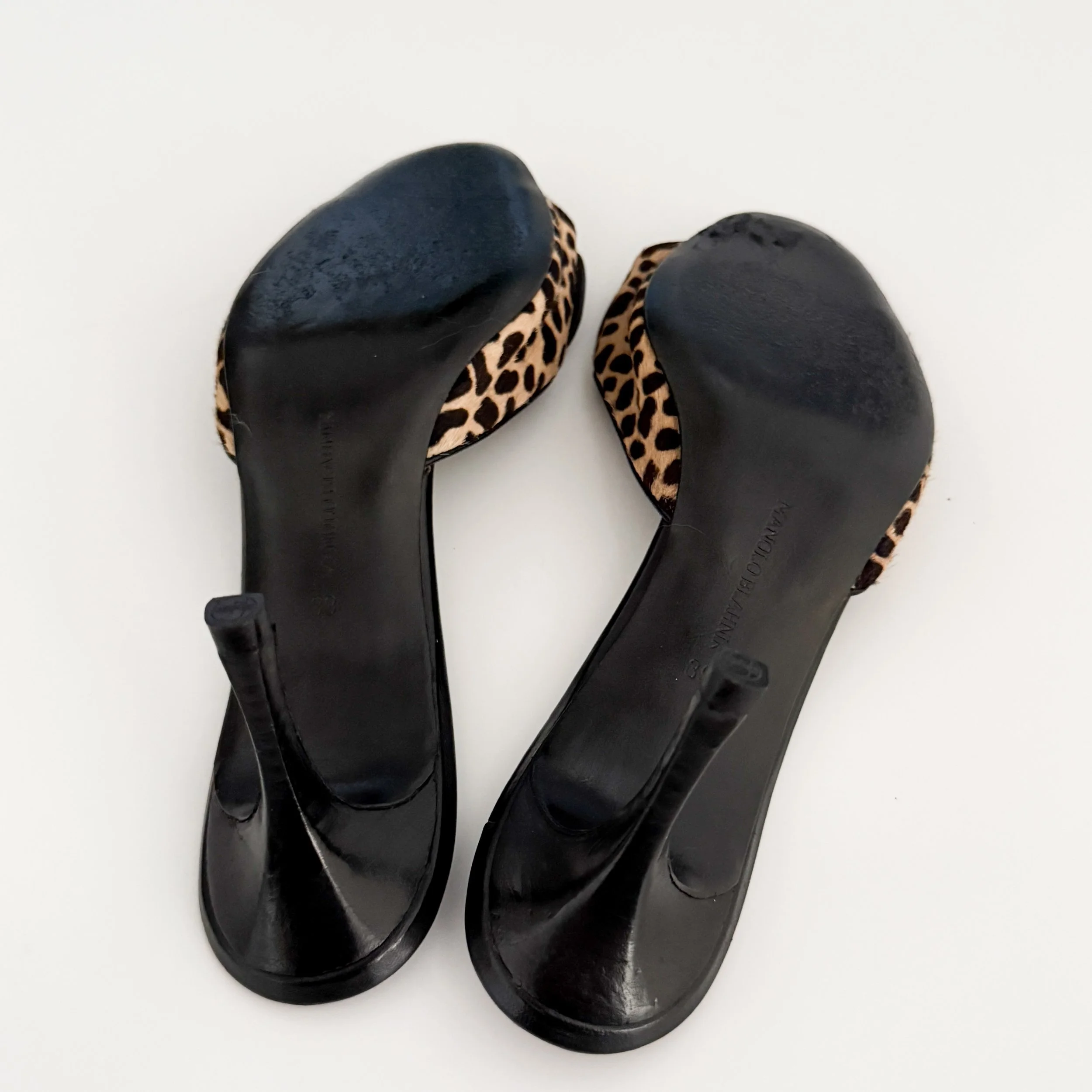 MANOLO BLAHNIK ブラックミュール　39 Manolo Blahnik Shoe Black Crocodile Criss Cross Mule 39 / 9